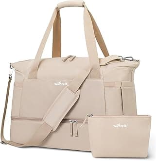 Women's Sports Bag, Travel Bag, Weekender with Shoe Compartment & Wet Compartment, Sports Travel Bag, Weekender for Travel, Gym, Yoga, brown, L, travel bag