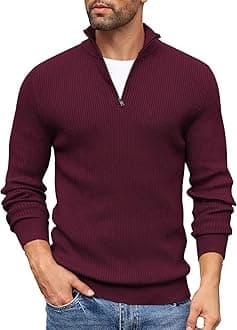 DENIMHOLIC Men High Neck Zipper Full Sleeve Cotton Knitted Winter Sweater