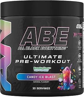 ABE Pre Workout - All Black Everything Pre Workout Powder, Energy & Physical Performance with Citrulline, Creatine, Beta Alanine (375g - 30 Servings) (Candy Ice Blast)