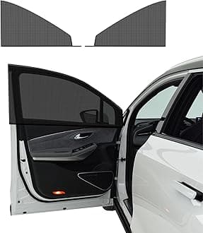 Ohleats 2 PCS Car Window Shades, Auto Front Rear Side Window Sun Shades for Block Heat & UV Protection, Breathable Mesh Baby Window Screen Covers, Universal Car Accessories (SUV Front)