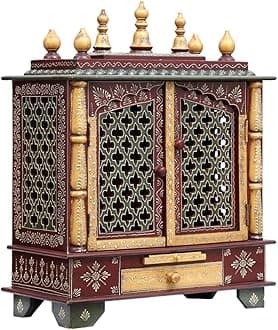 Kamdhenu Art and Craft Wooden Temple/Home Temple/Pooja Mandir/Pooja Mandap/Temple for Home (BJ18)