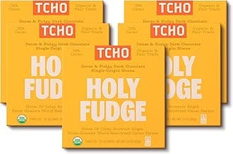 - TCHO Holy Fudge 75% Dark Chocolate Bars (5 pack) | Single Origin Ghana, Dairy Free, Organic & Fair Trade | Non-GMO, Vegan, Soy Free, Gluten Free (2.1oz each)