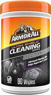 Ultra Shield + Ceramic Cleaning Wipes by Armor All, Car Interior Cleaner Wipes with Stain-Repelling Technology, 90 Count