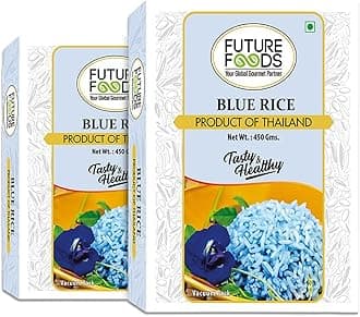 Future Foods Premium Thai, Jasmine Blue Rice 450gram(Pack of 2) |Short Grain|Healthy & Rich in Antioxidants|Sugar-Free & Gluten Free|Cholesterol & Fat-Free|Supports Digestion|Easy to Cook