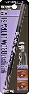 Maybelline Express Brow Ultra Slim Eyebrow Makeup, Brow Pencil with Precision Tip and Spoolie for Defined Eyebrows, Black Brown, 1 Count (Packaging May Vary)