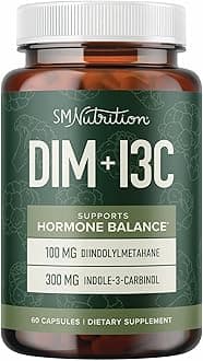 DIM & Indole 3 Carbinol for Hormone Balance for Women & Men | I3C Complex | Estrogen Balance, Menopause Supplements for Womens Health, Antioxidants | Vegan, Non-GMO, Gluten-Free | SMNutrition |60 Ct.