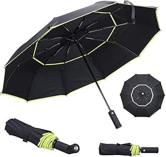 CooloutdoorsUmbrella Windproof Travel Umbrellas for Rain - Easy Auto Open Close, Durable & Compact Umbrella, Strong Metal Frame, Windproof and Waterproof Umbrella for Travel