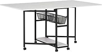 Sew ReadyMobile Fabric Cutting Table with Storage Drawers and Fixed Height, Charcoal/White, 30" High
