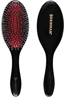 D81M Medium Nylon/Bristle Cushion Hairbrush, black