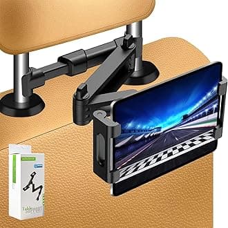 - Tablet Holder for Car,ipad Headrest Mount for 5.5-18.4 Inch ipad/Phones Car Tablet Holder with 360°Rotating Adjustable Trip Essentials,Black