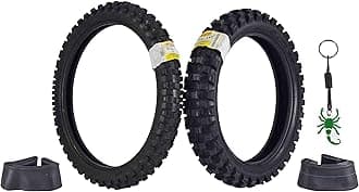 PirelliScorpion Extra X Dirt Bike Front and Rear Motocross Tires Set with Keychain (80/100-21 F 110/90-19 R with Tubes)