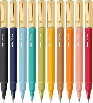 Aesthetic Ballpoint Pens, 10 Pack, Vintage Color Ink, Fast Dry, No Smear Bible Pens No Bleed Through, 0.7mm Fine Point Pen