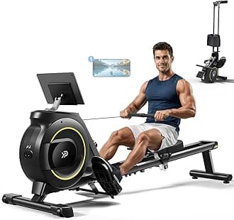 Rowing Machine for Home, 350 LB Capacity, 16-Level Silent Resistance, Magnetic Rowing Machines for Home Foldable, Full-Body Workout Compact Rowing Machine for Cardio & Strength with APP Support