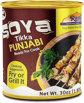 Rani Soya Tikka Punjabi 30oz (1.875lbs) 850g Ready for Cook ~ Easy Open Lid | All Natural | Vegan | No Colors | NON-GMO | Kosher | Indian Origin | Soy Based Meat Substitute