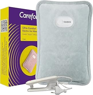 Careforce Premium Electric Hot Water Bag for Pain Relief Heating Pad for Periods Cramps, Muscle Aches Heat Pack for Shoulder, Back, Neck and Full Body Relief - Grey (1 Count)