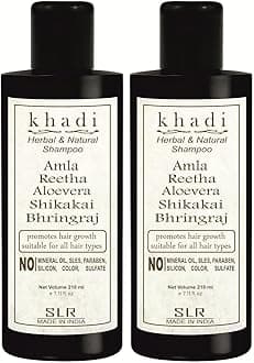 Khadi Amla Reetha Aloevera Shikakai Bhringraj Shampoo - Anti Hairfall & Anti Dandruff Sls-Paraben Free Shampoo- 210 Ml (Pack Of 2)