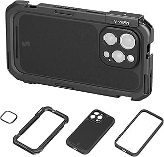 SMALLRIG Mobile Video Cage for iPhone 16 Pro, Case With T-mount Lens Backplate, Support for MagSafe, Quick Release Rig for Videography Recording Vlog - 4828