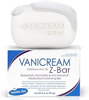 Vanicream Z Bar, Seborrheic Dermatitis & Anti-Dandruff Medicated Bar, 3.5 Oz, Formulated without Common Irritants for Sensitive Skin, 2% Pyrithione Zinc Helps Relieve Itching, Redness & Flaking