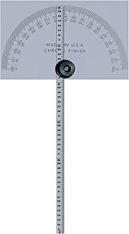 Mitutoyo 968-203 Protractor, Square Head, W/ 6" Rule