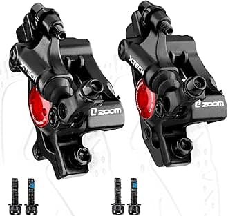 Hycline Zoom Hydraulic Disc Brake Calipers: HB-100 MTB Bike Disc Brakes Front & Rear Caliper Set for Mountain, Road Bicycle AMD E-Bike