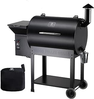 Z GRILLS Pellet Smoker Grill with PID Control, Rain Cover, 700 sq. in Cooking Area for Outdoor BBQ, ZPG-7002B