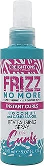 Frizz No More Instant Curls Revitalising Spray 150ml – Defines Curls, Reduces Frizz & Adds Glossy Shine with Coconut & Camellia Oil | Colour-Kind, All Hair Types