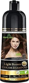 Hair Colour Shampoo for Grey Hair, Light Brown, 500 ml, Ammonia-Free 3-in-1 Hair Dye Shampoo, Colours Hair in Minutes, Long-Lasting Colour
