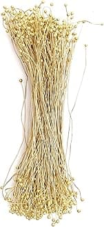 Embroiderymaterial 1MM Thick Double Ball End Head Pins Jewellery Findings for Jewellery Making (Gold, 7.5CM, 250 Pieces)