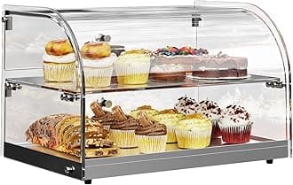 45L Malphi Curved Glass Display Cabinet for Bread, Pastries & Desserts - Commercial Showcase for Bakeries & Cafes,561 L * 385 W * 371 H (MM)