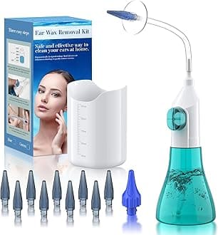Ear Wax Removal, Ear Cleaner, Ear Cleaning Kit, Manual Ear Irrigation Flushing System, Ear Wax Removal Kit, Safe and Effective to Clean Ear Built Up Wax