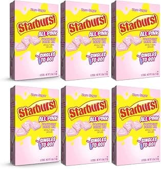 Starburst Singles To Go Powdered Drink Mix, All Pink Strawberry, 6 Boxes with 6 Packets Each - 36 Total Servings, Sugar-Free Drink Powder, Just Add Water, 6 count (Pack of 6)