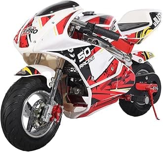 X-PROBlast Mini Gas Bike, Perfect Pocket Motorcycle for Kids (Burgundy)