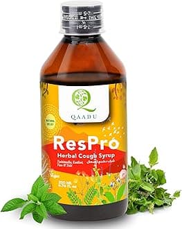 Respro Ayurvedic Cough Syrup 200 ml | With Natural & Tulsi, Pippali, Yashtimadhu, Dalchini | Instant Relief from Congestion, Cough and Sore Throat