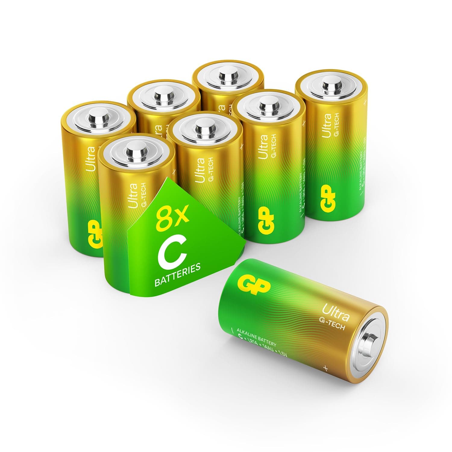 C Batteries pack of 8