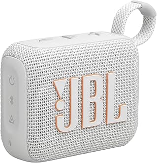 Go 4 - Ultra-Portable, Waterproof and Dustproof Bluetooth Speaker, Big JBL Pro Sound with Punchy bass, 7-Hour Built-in Battery, Made in Part with Recycled Materials (White)
