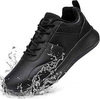 Taquco Non Slip Work Shoes for Mens Slip On Sneakers Waterproof Chef Kitchen Shoe Comfortable Slip Resistant Restaurant Footwear Hombre Zapatos de Trabajo, Black