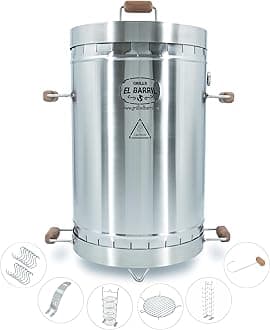 EL BARRIL 45 LBS Premium Combo Stainless Steel Barrel Charcoal Vertical Grill
