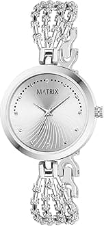 Matrix Daisy Collection | Stone Studded Dial with Designer Stone Studded Bracelet Chain Analog Watch for Women & Girls