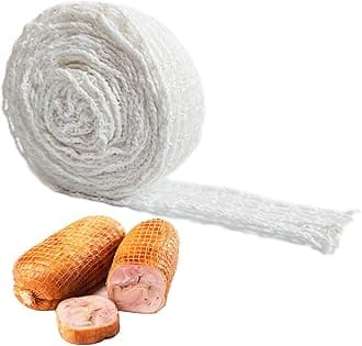 16.4ft Meat Netting Roll, Size 16 Ham Sock Elastic Netting, Elastic Smoked Meat Poultry Ham Netting Meat Butcher Twine Net sausage netting for Meat Cooking Smoking, or Drying