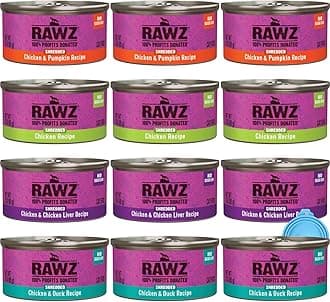 Natural Premium Canned Cat Wet Food Shredded -12 Pack Chicken Variety - 4 Flavors - (Chicken & Duck, Chicken & Liver, Chicken & Pumpkin, Chicken) Pets Food Bowl - (3oz Cans)