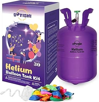 7L Helium Tank for Balloons at Home Premium Helium Gas Tank Pump Kit 99.99% Pure Helium Gas Up to 30 Latex Balloons Ribbons (1 Pack)