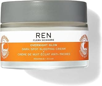 REN Clean Skincare Overnight Glow Dark Spot Sleeping Cream | Reduce Hyperpigmentation | Hydrating & Brightening Facial Moisturiser | Algae Complex with Glycogen | Step 4: Moisturise