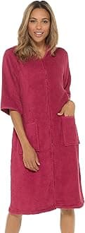 Tom Franks Ladies 100% Pure Cotton Zip Through Towelling Dressing Gown Robe