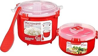 BPA-Free Rice Cooker (2.6L) & Round Microwave Food Container (915ml)
