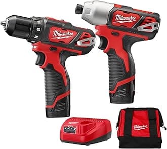 M12 Milwaukee 2494-22 Drill/Impact Driver Combo Kit