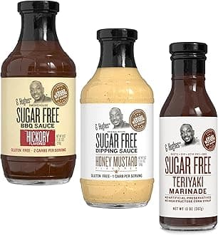 G Hughes Sugar Free Barbecue Sauces - Hickory Bbq Sauce 18 Oz, Honey Mustard Dipping Teriyaki Marinade 13 Gluten Sauces, (3-Pack)