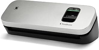 FoodSaver Space Saving Vacuum Sealer Machine with Sealer Bags and Roll for Airtight Food Storage and Sous Vide, Silver