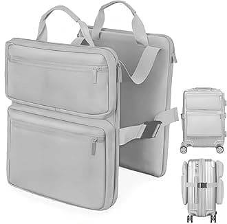 Add-a-Bag Luggage Strap – Adjustable Over Luggage Organizer for Hanging Extra Bag, Hands-Free Multi Travel Accessory for Business Trips & Vacations, Fits Most Suitcases (Gray-2)
