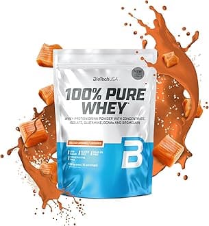 100% Pure Whey | Protein Powder with BCAA and Glutamine | Gluten-Free, Palm Oil Free | 21g Protein per Serving, 454 g, Salted Caramel