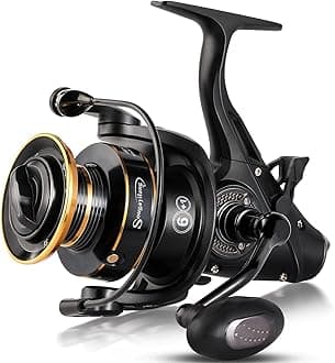 Bait Feeder Spinning Reels,33Lbs Drag Carp Fishing Reel Front and Rear Drag System, Freshwater Fishing Reel for Live Liner Bait Fishing for Catfish Fishing